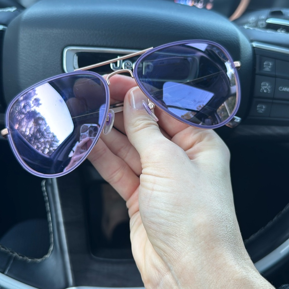 Blender sunglasses purple lenses, rose gold metal